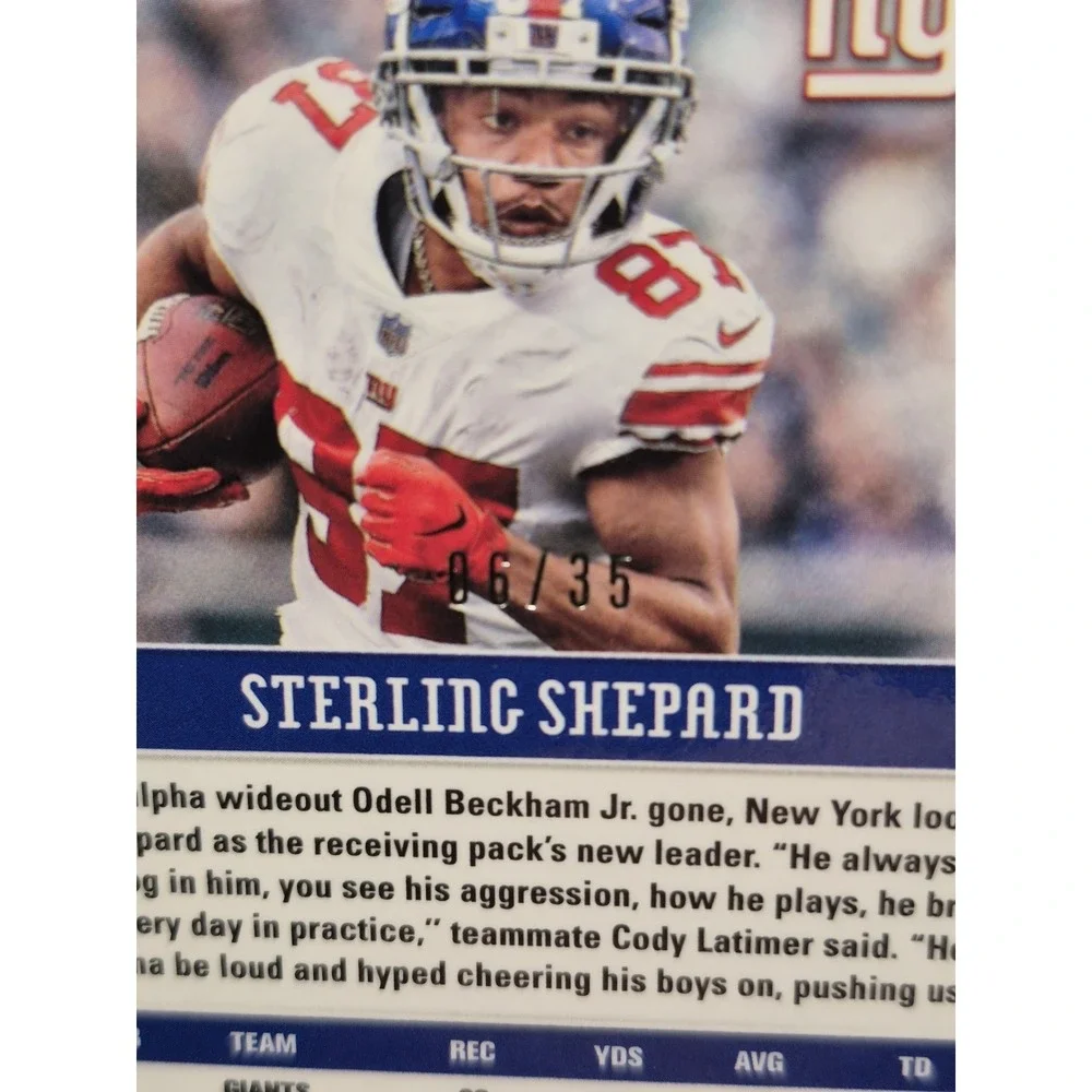 2019 Phoenix Sterling Shepard‎ #57 Blue /35 New York Giants Color Match